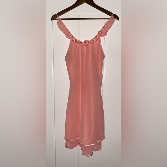 Whisper Rose Embroidered Slip Gown Women M Romantic Relax Fit Lounge Lightweight - Picture 7 of 8